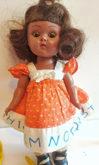 Vintage 1950 ' s SLW Vogue BLACK GINNY DOLL walker w tagged clothing,  accessories 10