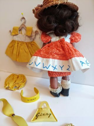 Vintage 1950 ' s SLW Vogue BLACK GINNY DOLL walker w tagged clothing,  accessories 3