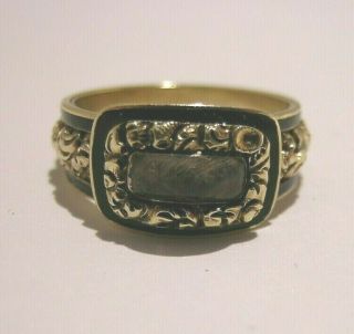 Georgian Gold & Enamel Mourning Ring Dated 10thapril 1824