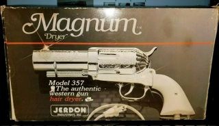 Vintage Magnum Hair Dryer Model 357 Western Gun Revolver Jerdon 1981 2