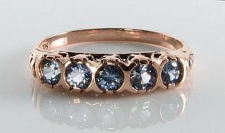 9k 9ct Rose Gold Ceylon Sapphire Art Deco Ins Eternity Band Ring Resize