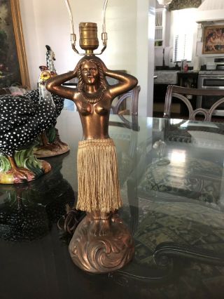 Antique/vintage Rare Hula Girl Dancing Lamp