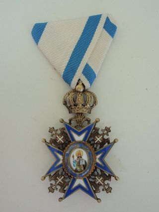 Serbia Order Of St.  Sava Officer Grade W/o Swords.  Type 3.  Vf,  3