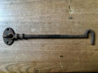 Cabin Hook Latch Door Antique Cast Iron Reclaimed Old Gate Large 10”