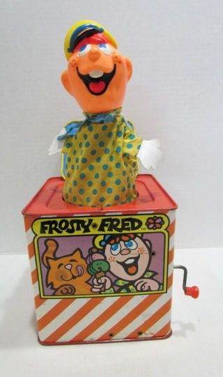 Mattel 1969 Frosty Fred Tin Litho Jack In The Music Box Musical Toy Still