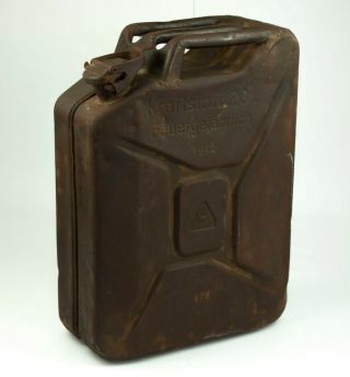 Wwii Jerry Can Wehrmacht 20 L 1940 Panzer Grau Kraftstoff German Ww2