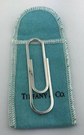 Rare Vintage Tiffany & Co Sterling Silver Large 2.  5 " Paperclip Money Clip