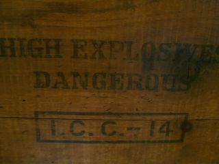 Vintage General Explosives Dovetail Wood Crate Dynamite I.  C.  C.  - 14