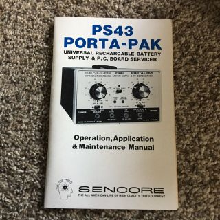 Sencore PS43 Porta - Pak Universal Power Supply PC Board Service Box 6