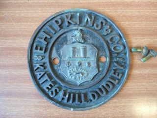 An E.  Hipkins & Co Kates Hill Dudley Brass Safe Plate