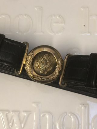 Rare Vtg E Pluribus Unum Us Army Officer Military Leather Belt And Buckle