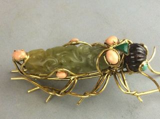 S Iradj Moini Jewelled Insect Jade / Coral / Malachite And More Ship Worldwide