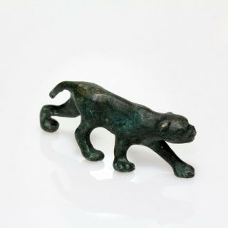 ANCIENT OR MEDIEVAL BRONZE PANTHER STATUE 2