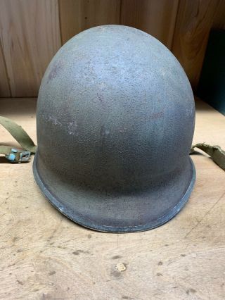 Vintage Steel Military Helmet Pot Style w/ Strap 3
