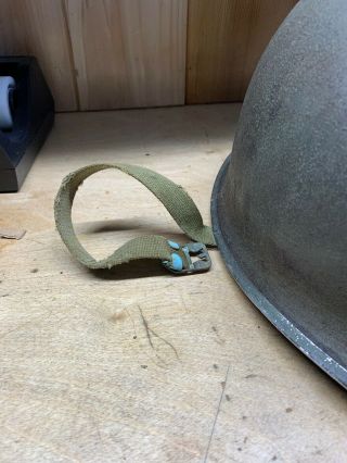 Vintage Steel Military Helmet Pot Style w/ Strap 4
