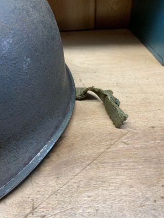 Vintage Steel Military Helmet Pot Style w/ Strap 5