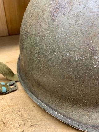 Vintage Steel Military Helmet Pot Style w/ Strap 7