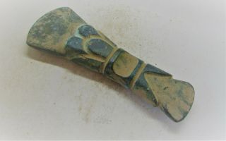 Rare Ancient Bronze Age Decorated Palstave Axe Head 13cm Long