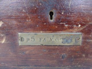 Antique Wood Document Box Dovetail Construction w/ Name Plaque - P5 F.  A.  Moore 4