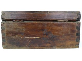 Antique Wood Document Box Dovetail Construction w/ Name Plaque - P5 F.  A.  Moore 7