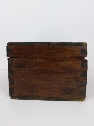 Antique Wood Document Box Dovetail Construction w/ Name Plaque - P5 F.  A.  Moore 8