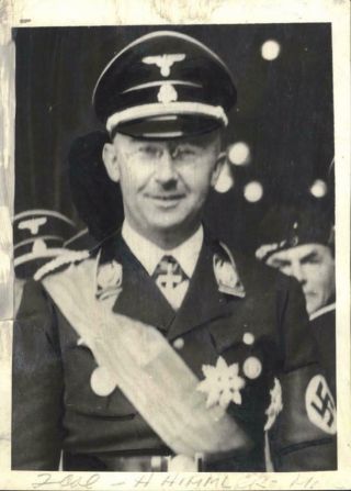 1938 Chief Of German Police & Head Of Elite Guard Heinrich Himmler Photo - A797