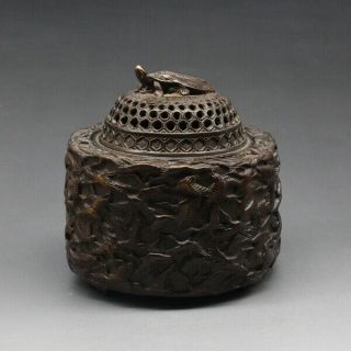 Rare Tibetan Bronze Hand Carved Thousand Crane Incense Burner