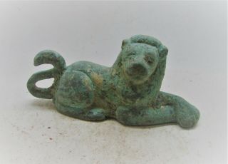 Scarce Circa 100 - 300ad Ancient Roman Seated Legionary Lion Figurine