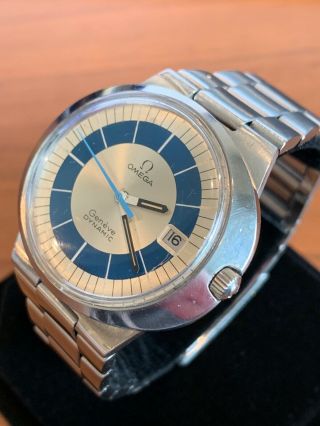 Omega Automatic Geneve Dynamic Vintage Watch Blue Dial Stainless Steel Band 3