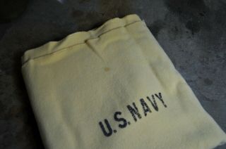 Vintage WWII Era 1940s US Navy ship Wool Blanket 72x42 Rare Exc. 4