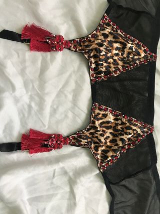 Bettie Page Leopard Print Burlesque Set Large 9