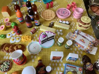 Tyco Kitchen Littles Barbie Dishes,  Food,  Soda,  Utensils - Rare - Vintage