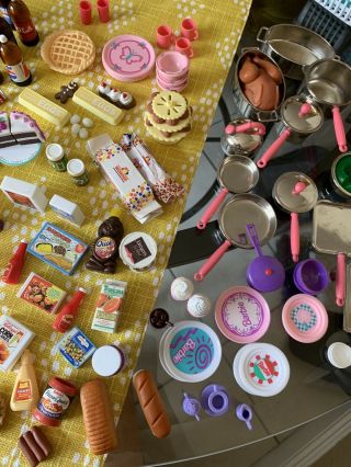TYCO Kitchen Littles Barbie Dishes,  Food,  Soda,  Utensils - RARE - VINTAGE 2