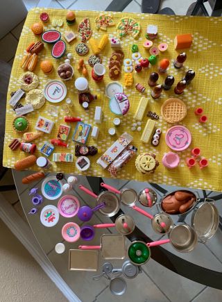 TYCO Kitchen Littles Barbie Dishes,  Food,  Soda,  Utensils - RARE - VINTAGE 4