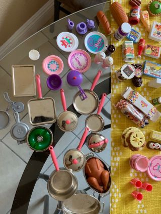 TYCO Kitchen Littles Barbie Dishes,  Food,  Soda,  Utensils - RARE - VINTAGE 8