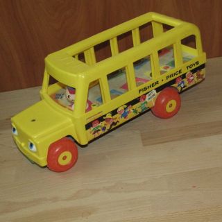Vintage Fisher Price Little People Yellow School Bus