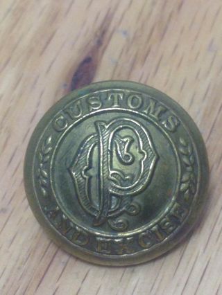 Mandatory Palestine Customs And Excise Unit Coat Button,  Makers Mark - Rare