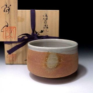 Zq6: Japanese Pottery Tea Bowl Of Iga Ware By Famout Potter,  Kozan Morisato
