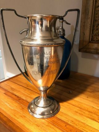 Antique 11 " 1927 Vintage Ivy League Yale Tennis Trophy - Decorator Piece