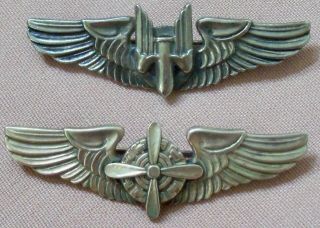 Usaaf Wwii Army Air Force 2nd Aerial Gunner & Flight Engineer Wings.  M99 - 17