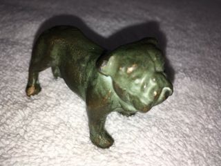 Vintage Solid Bronze Metal English Bulldog Miniature Dog Figure/sculpture