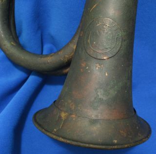Yugoslavia Serbia Kingdom Military Signal Brass Bugle Trumpet Marked Atz
