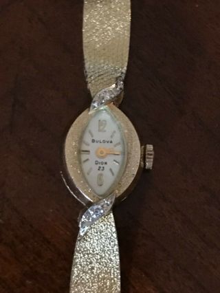 Vintage Bulova Dior 23 - 14k Gold And Diamond Watch 1974 - 18.  9g