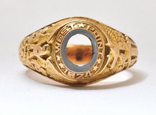 1924 West Point Academy Class Ring,  Bb&b,  14k Yellow Gold,  No Stone - Size 8.  5