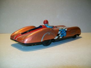 Vintage 1960 ' s Tin Friction Litho ASC Aoshin Racer or Race Car 36 - Japan 2