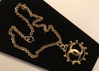 Vintage Late 80’s Chanel Victoire De Castellane Gold Cc Necklace Rare