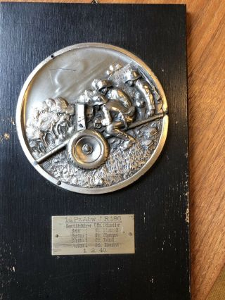 Ww2 German Army Artillery Unite Metal Wall Plaque With Soldiers Names 1940