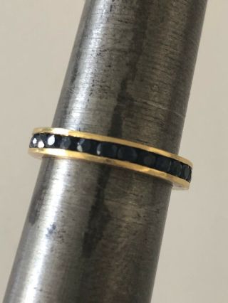 Vintage Stackable Sapphire Eternity Sz 6 3/4 Wedding Band 18k Gold 750 Gold 3.  5g 3