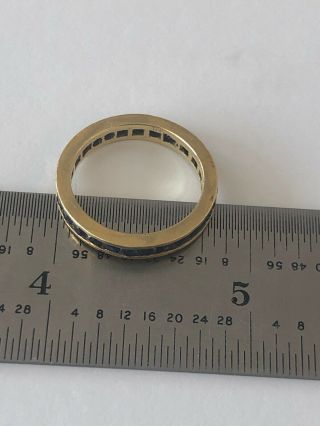 Vintage Stackable Sapphire Eternity Sz 6 3/4 Wedding Band 18k Gold 750 Gold 3.  5g 5
