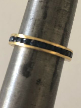 Vintage Stackable Sapphire Eternity Sz 6 3/4 Wedding Band 18k Gold 750 Gold 3.  5g 6